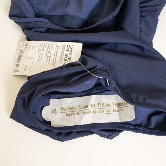 🚨 Athleta Square Neck One Piece Swimsuit Navy Blue - Picture 8 of 11